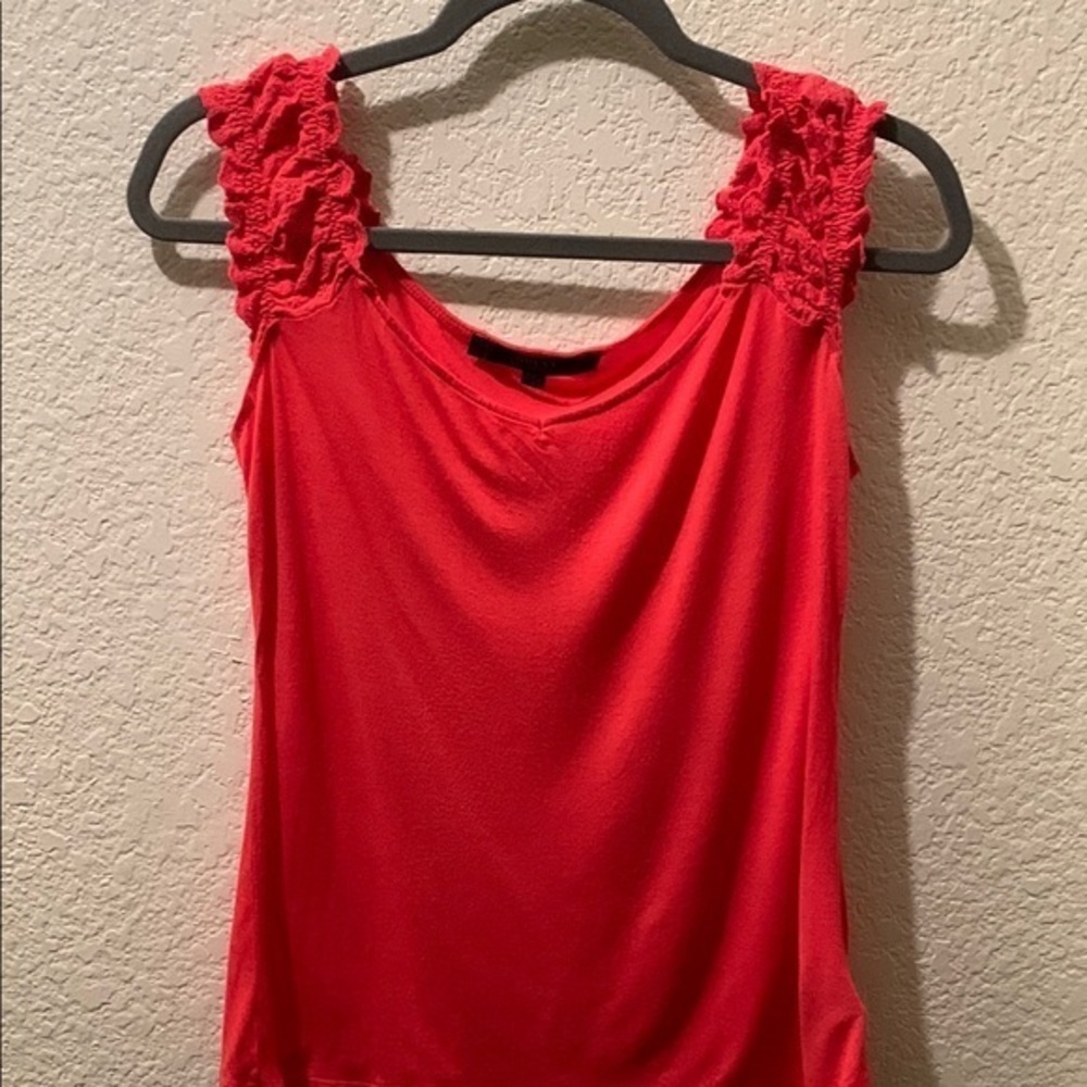 Red Sleeveless Top with Ruffled Straps